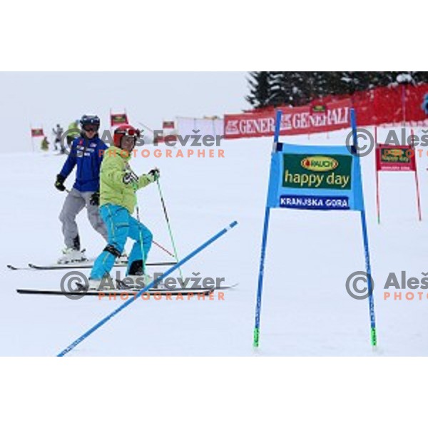 Course inspection before AUDI FIS Ski World Cup Giant Slalom for 55.Vitranc Cup in Kranjska gora, Slovenia on March 5, 2016