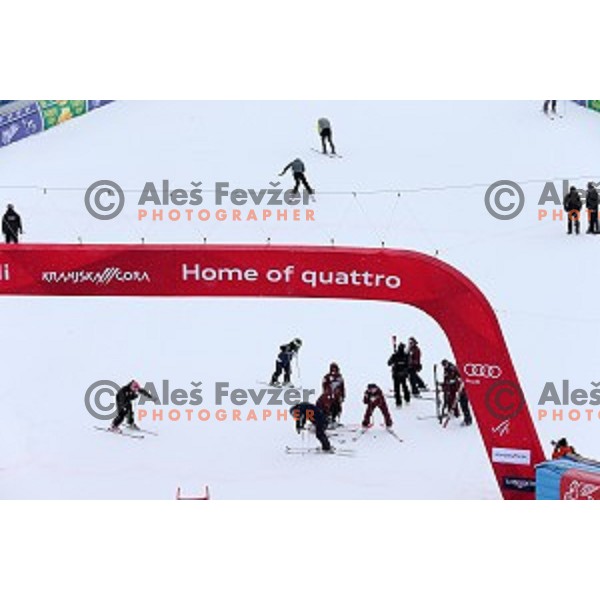 Course inspection before AUDI FIS Ski World Cup Giant Slalom for 55.Vitranc Cup in Kranjska gora, Slovenia on March 5, 2016