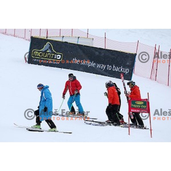 Course inspection before AUDI FIS Ski World Cup Giant Slalom for 55.Vitranc Cup in Kranjska gora, Slovenia on March 5, 2016