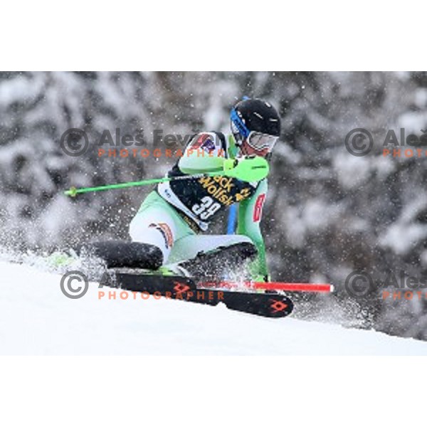 Matic Skube (SLO) skiing at AUDI FIS Ski World Cup Slalom for 55.Vitranc Cup in Kranjska gora, Slovenia on March 6, 2016