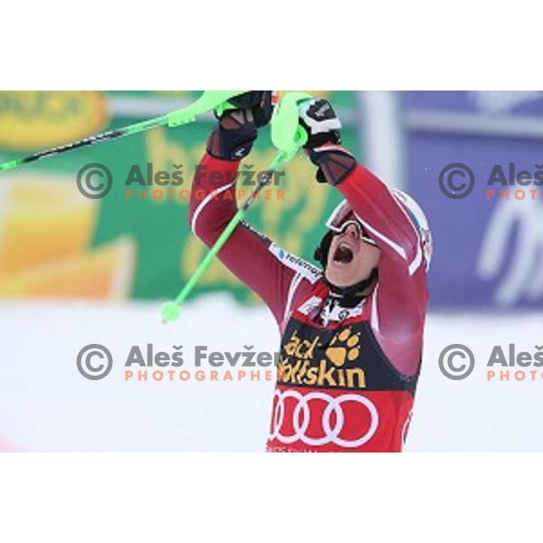 Henrik Kristoffersen (NOR) runner-up at AUDI FIS Ski World Cup Slalom for 55.Vitranc Cup in Kranjska gora, Slovenia on March 6, 2016