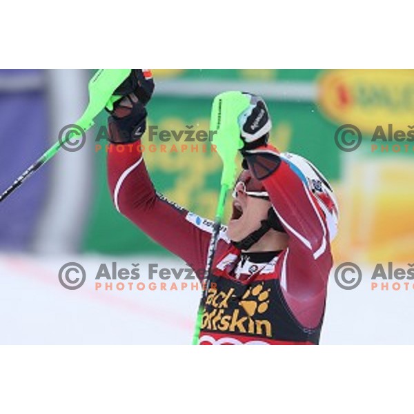 Henrik Kristoffersen (NOR) runner-up at AUDI FIS Ski World Cup Slalom for 55.Vitranc Cup in Kranjska gora, Slovenia on March 6, 2016