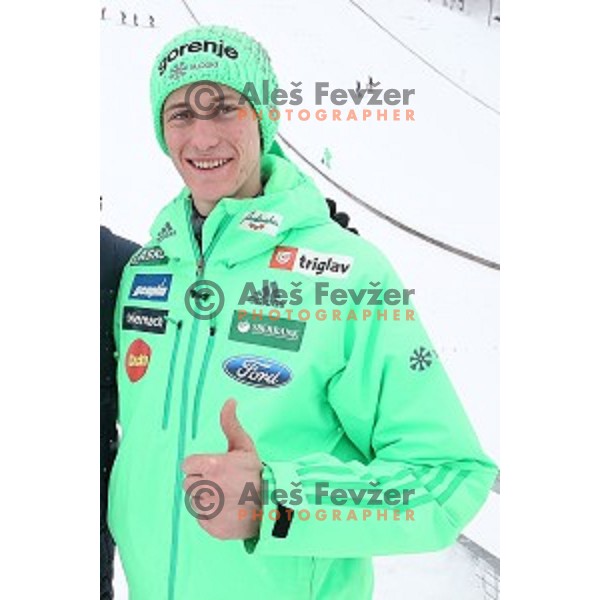 Peter Prevc of Slovenia Nordic Ski team during practice at 120 meters jumping hill in Planica, Slovenia on March 9, 2016