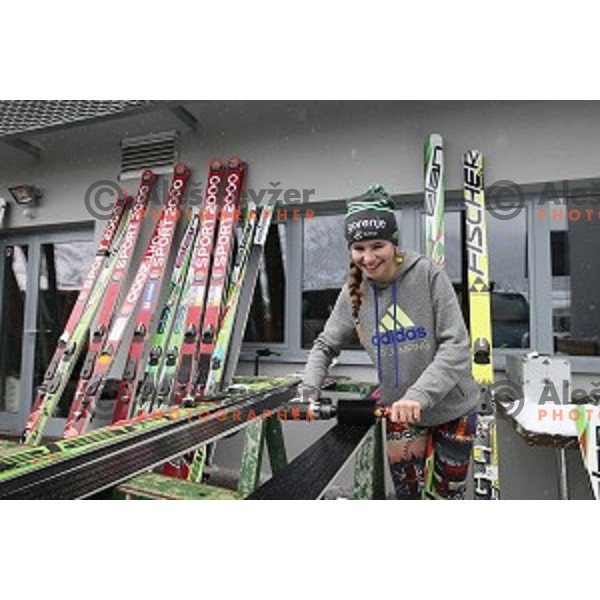 Slovenia Nordic Ski team practice at 120 meters jumping hill in Planica, Slovenia on March 9, 2016