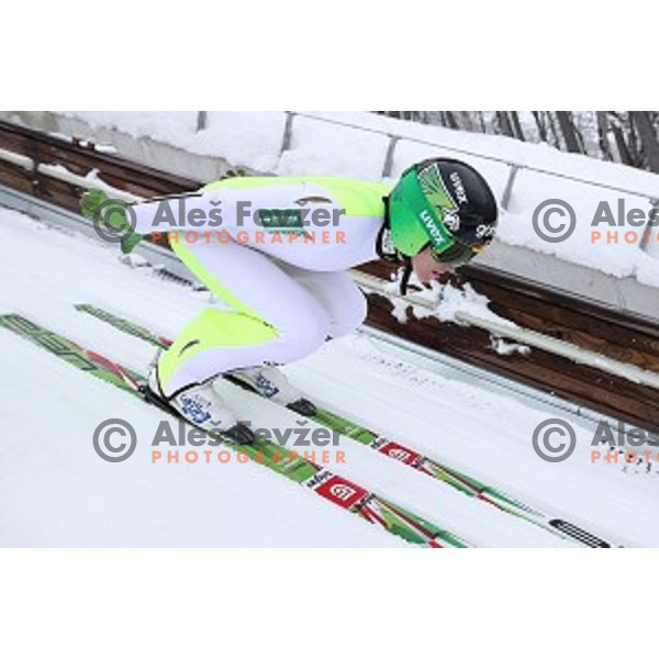 Peter Prevc of Slovenia Nordic Ski team during practice at 120 meters jumping hill in Planica, Slovenia on March 9, 2016