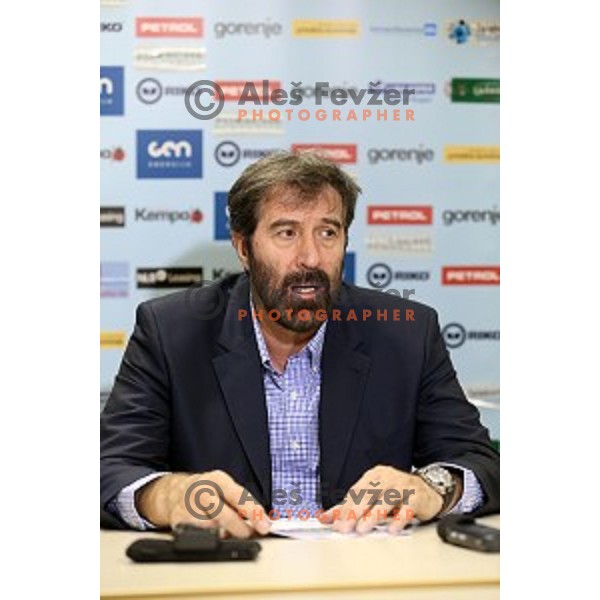 Veselin Vujovic, head coach of Slovenia handball team during press conference in Ljubljana, Slovenia on March 15, 2016