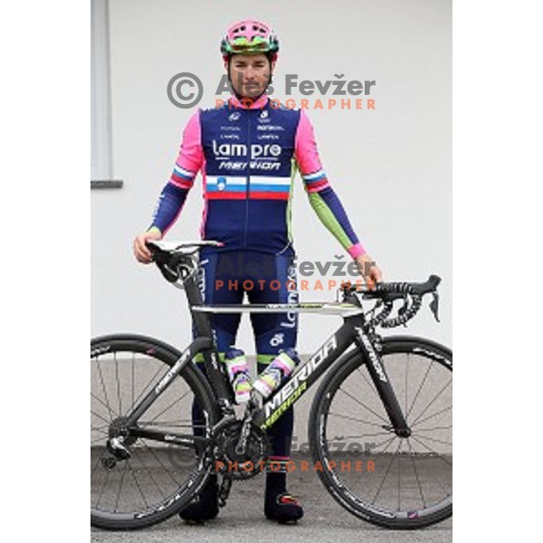 Luka Pibernik of Slovenia, member of Lampre Merida cycling team during practice in Ljubljana, Slovenia on March 15, 2016