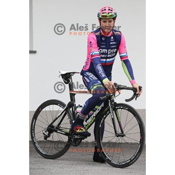 Luka Pibernik of Slovenia, member of Lampre Merida cycling team during practice in Ljubljana, Slovenia on March 15, 2016