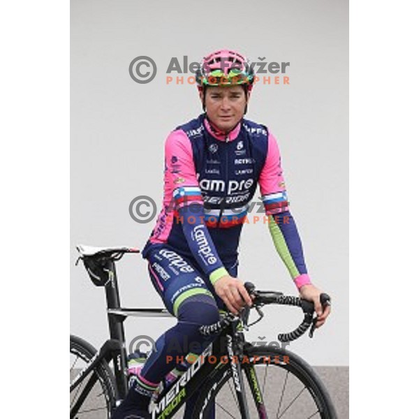 Luka Pibernik of Slovenia, member of Lampre Merida cycling team during practice in Ljubljana, Slovenia on March 15, 2016