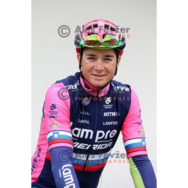 Luka Pibernik of Slovenia, member of Lampre Merida cycling team during practice in Ljubljana, Slovenia on March 15, 2016