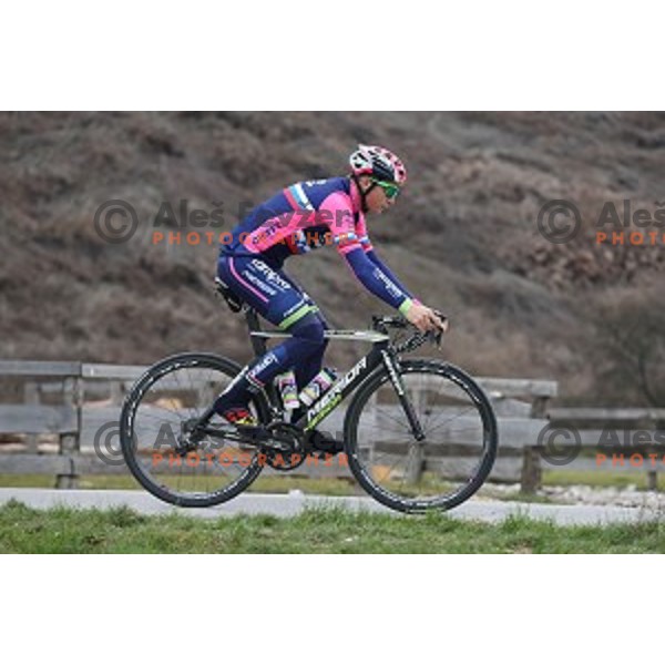 Luka Pibernik of Slovenia, member of Lampre Merida cycling team during practice in Ljubljana, Slovenia on March 15, 2016