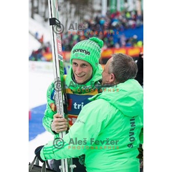 Peter Prevc of Slovenia, winner of Ski flying event during the Final of FIS Ski jumping World Cup Planica, Slovenia on March 17, 2016