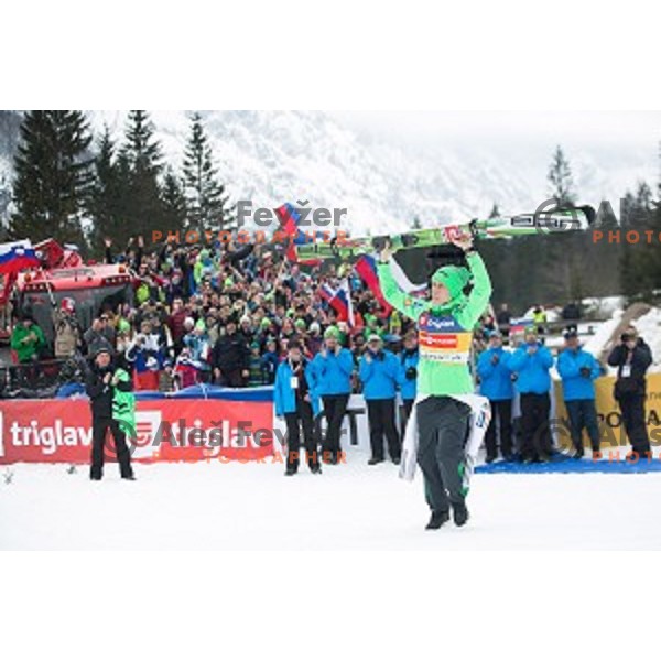 Peter Prevc of Slovenia, winner of Ski flying event during the Final of FIS Ski jumping World Cup Planica, Slovenia on March 17, 2016