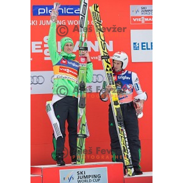 Peter Prevc of Slovenia, winner of Ski flying event during the Final of FIS Ski jumping World Cup Planica, Slovenia on March 17, 2016