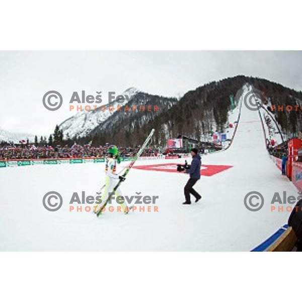 Robi Kranjec at Ski flying event during the Final of FIS Ski jumping World Cup Planica, Slovenia on March 17, 2016
