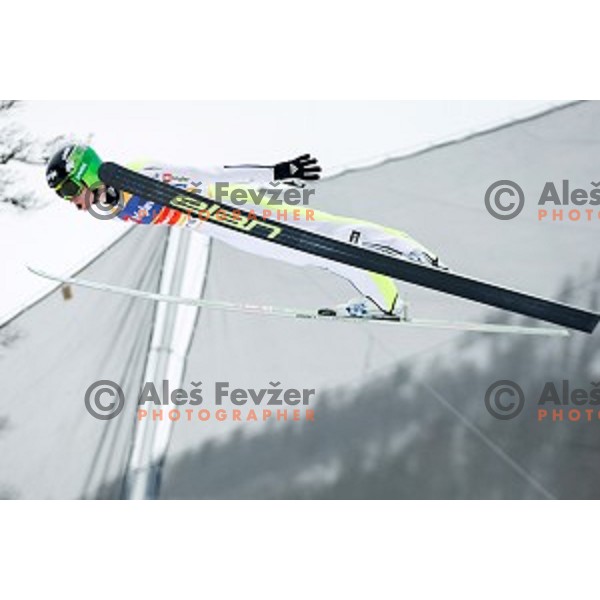 Peter Prevc of Slovenia, winner of Ski flying event during the Final of FIS Ski jumping World Cup Planica, Slovenia on March 17, 2016