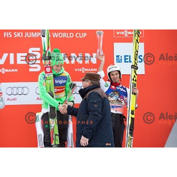 Peter Prevc of Slovenia, winner of Ski flying event during the Final of FIS Ski jumping World Cup Planica, Slovenia on March 17, 2016
