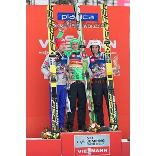 Peter Prevc of Slovenia, winner of Ski flying event during the Final of FIS Ski jumping World Cup Planica, Slovenia on March 17, 2016
