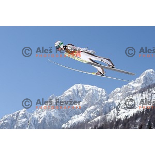 Robi Kranjec at Ski flying event during the Final of FIS Ski jumping World Cup season 2015/2016 in Planica, Slovenia on March 20, 2016