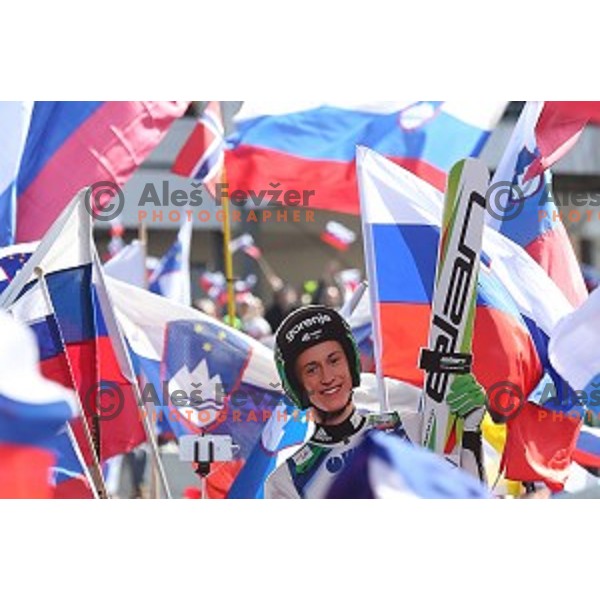Peter Prevc at Ski flying event during the Final of FIS Ski jumping World Cup season 2015/2016 in Planica, Slovenia on March 20, 2016
