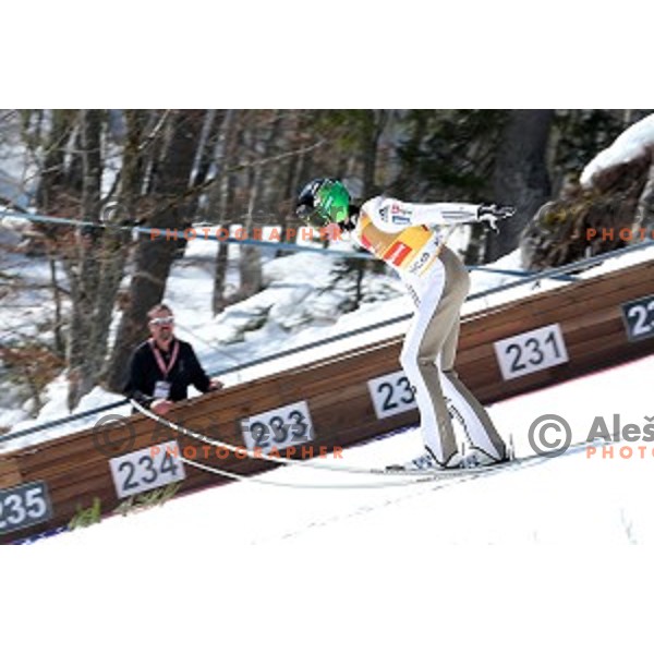 Peter Prevc at Ski flying event during the Final of FIS Ski jumping World Cup season 2015/2016 in Planica, Slovenia on March 20, 2016