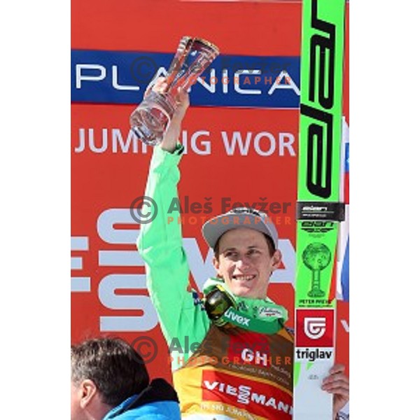 Peter Prevc (SLO) , winner of Ski flying event during the Final of FIS Ski jumping World Cup season 2015/2016 in Planica, Slovenia on March 20, 2016
