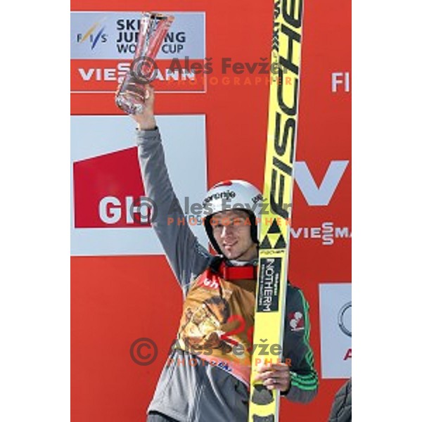 Robi Kranjec at Ski flying event during the Final of FIS Ski jumping World Cup season 2015/2016 in Planica, Slovenia on March 20, 2016