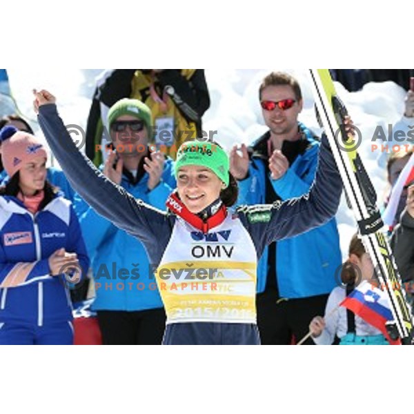 Maja Vtic (SLO) at the Final of FIS Ski jumping World Cup season 2015/2016 in Planica, Slovenia on March 20, 2016