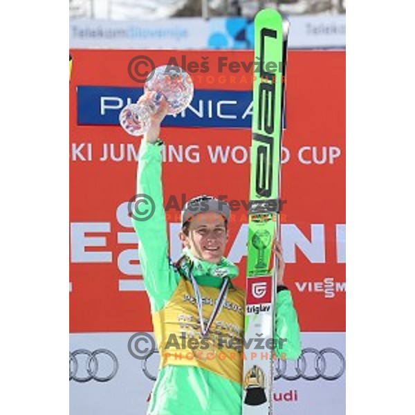 Peter Prevc (SLO) overall winner of FIS Ski jumping World Cup season 2015/2016 in Planica, Slovenia on March 20, 2016