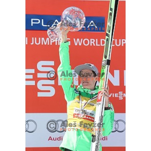 Peter Prevc (SLO) overall winner of FIS Ski jumping World Cup season 2015/2016 in Planica, Slovenia on March 20, 2016