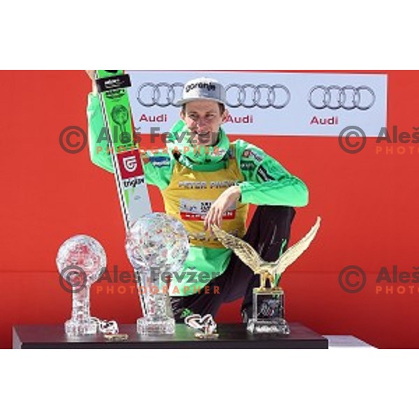 Peter Prevc (SLO) overall winner of FIS Ski jumping World Cup season 2015/2016 in Planica, Slovenia on March 20, 2016