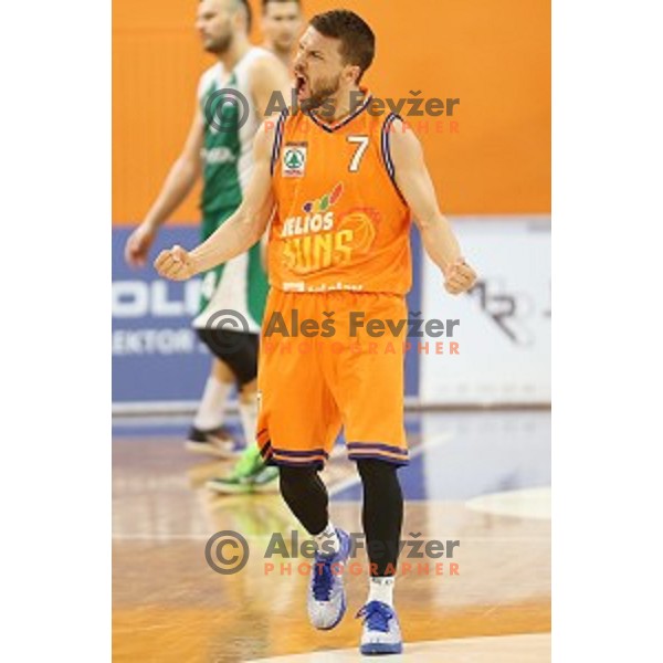 action in Telemach league basketball match between Union Olimpija and Tajfun in Stozice Hall, Ljubljana, Slovenia on March 23,2016