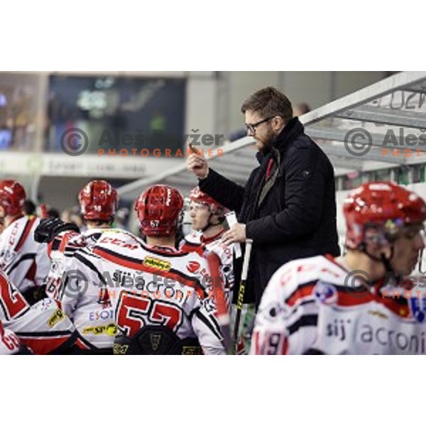 Dejan Varl in action during ice-hockey match Telemach Olimpija - SIJ Acroni Jesenice in the Final of Slovenian Championship, Tivoli Hall, Ljubljana, Slovenia on March 28, 2016