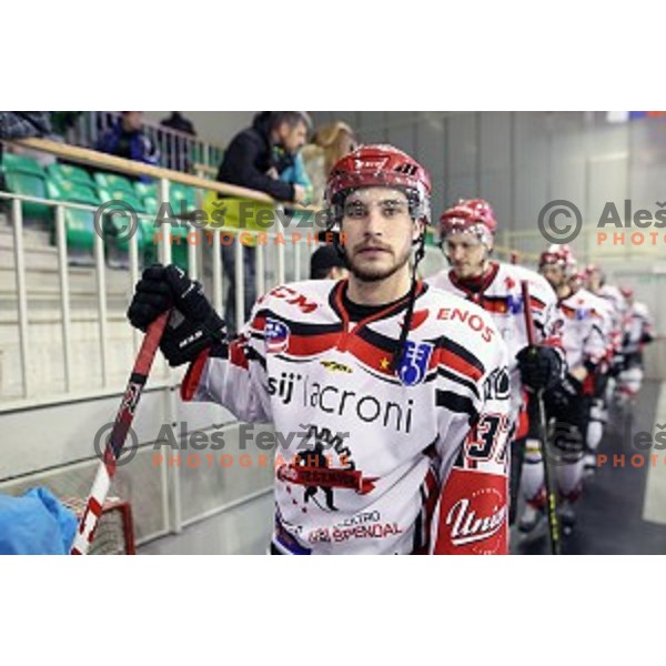 Gasper Cerkovnik during ice-hockey match Telemach Olimpija - SIJ Acroni Jesenice in the Final of Slovenian Championship, Tivoli Hall, Ljubljana, Slovenia on March 28, 2016