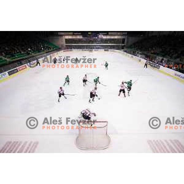 action during ice-hockey match Telemach Olimpija - SIJ Acroni Jesenice in the Final of Slovenian Championship, Tivoli Hall, Ljubljana, Slovenia on April 4, 2016