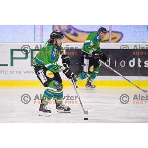 David Planko of Telemach Olimpija in action during ice-hockey match Telemach Olimpija - SIJ Acroni Jesenice in the Final of Slovenian Championship, Tivoli Hall, Ljubljana, Slovenia on April 4, 2016