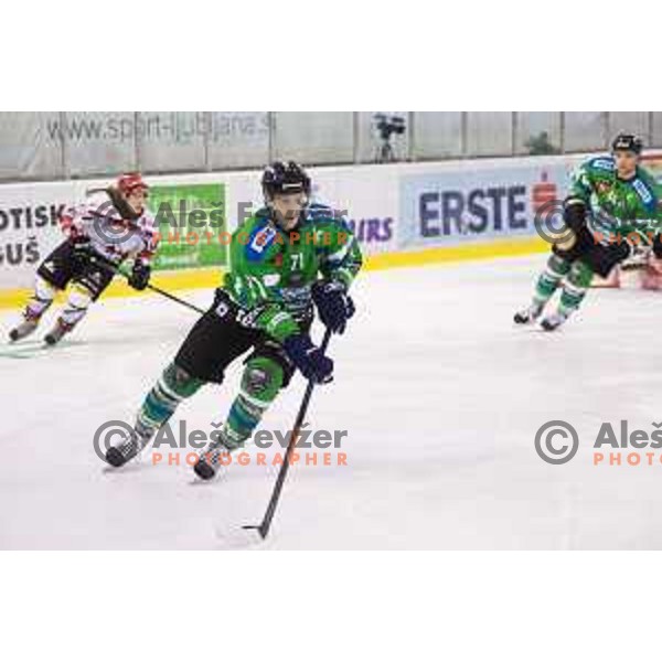action during ice-hockey match Telemach Olimpija - SIJ Acroni Jesenice in the Final of Slovenian Championship, Tivoli Hall, Ljubljana, Slovenia on April 4, 2016