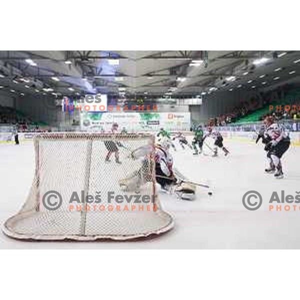 action during ice-hockey match Telemach Olimpija - SIJ Acroni Jesenice in the Final of Slovenian Championship, Tivoli Hall, Ljubljana, Slovenia on April 4, 2016