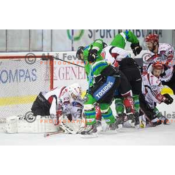 Zan Us of SIJ Acroni Jesenice in action during ice-hockey match Telemach Olimpija - SIJ Acroni Jesenice in the Final of Slovenian Championship, Tivoli Hall, Ljubljana, Slovenia on April 4, 2016