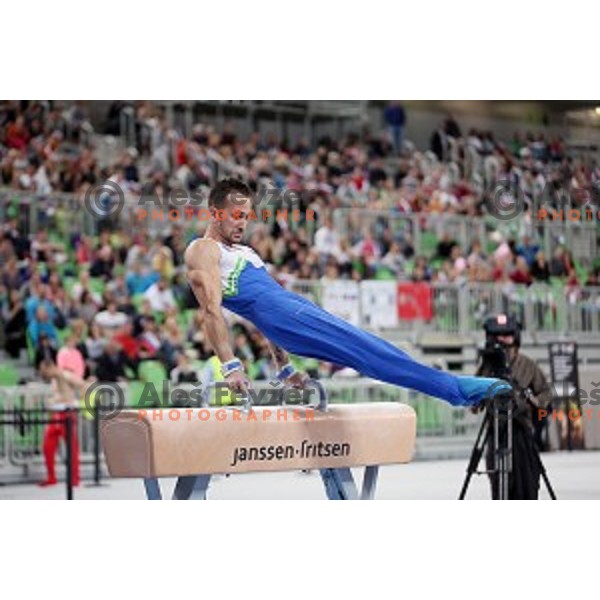 Saso Bertoncelj of Slovenia during Artistic Gymnastics World Cup in Stozice Hall, Ljubljana on April 9, 2016