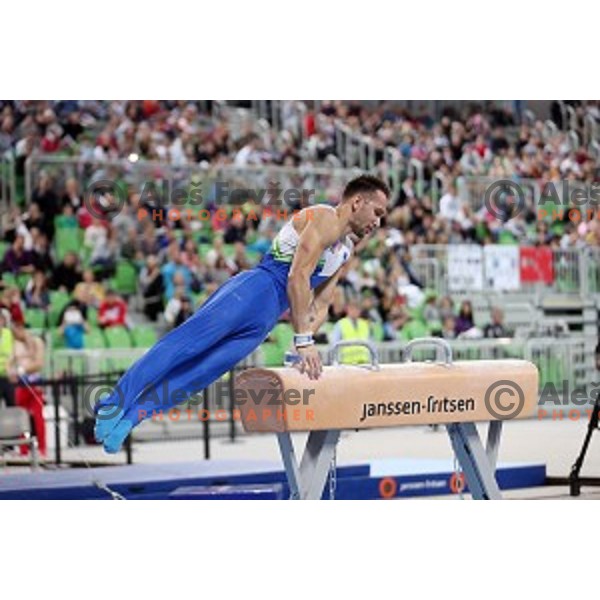 Saso Bertoncelj of Slovenia during Artistic Gymnastics World Cup in Stozice Hall, Ljubljana on April 9, 2016