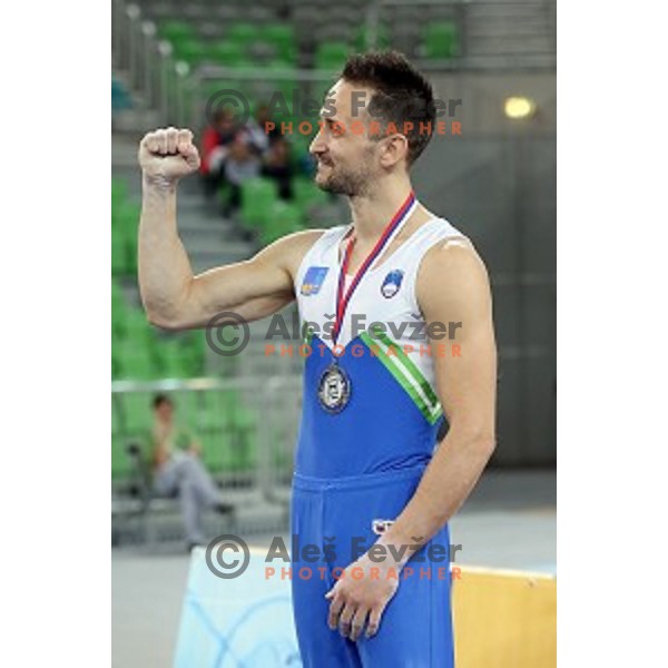Saso Bertoncelj of Slovenia during Artistic Gymnastics World Cup in Stozice Hall, Ljubljana on April 9, 2016