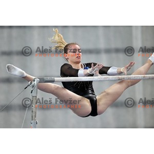Teja Belak of Slovenia during Artistic Gymnastics World Cup in Stozice Hall, Ljubljana on April 9, 2016
