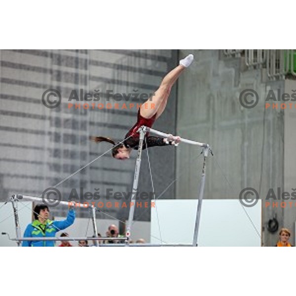 Ivana Kamnikar of Slovenia during Artistic Gymnastics World Cup in Stozice Hall, Ljubljana on April 9, 2016