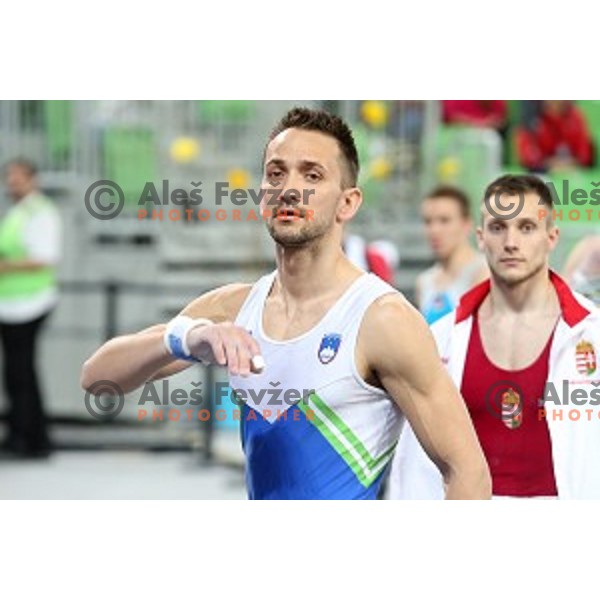 Saso Bertoncelj of Slovenia during Artistic Gymnastics World Cup in Stozice Hall, Ljubljana on April 9, 2016