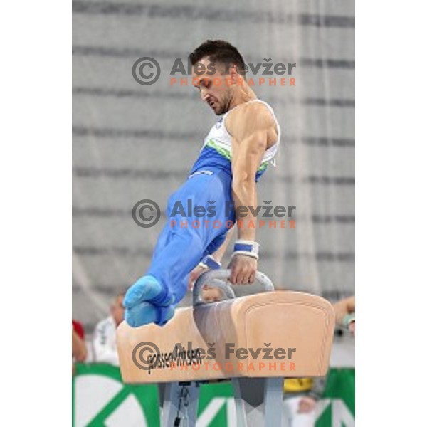 Saso Bertoncelj of Slovenia during Artistic Gymnastics World Cup in Stozice Hall, Ljubljana on April 9, 2016