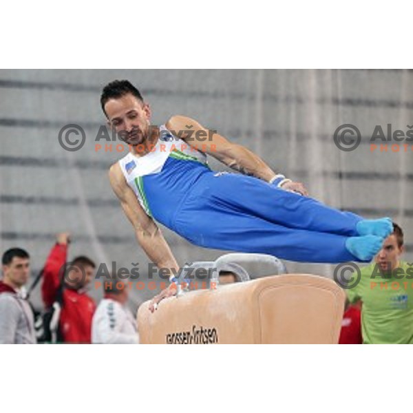 Saso Bertoncelj of Slovenia during Artistic Gymnastics World Cup in Stozice Hall, Ljubljana on April 9, 2016