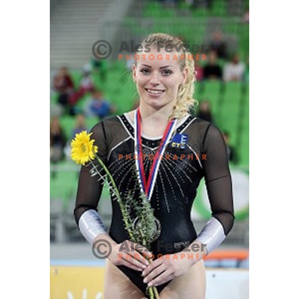 Teja Belak of Slovenia during Artistic Gymnastics World Cup in Stozice Hall, Ljubljana on April 9, 2016