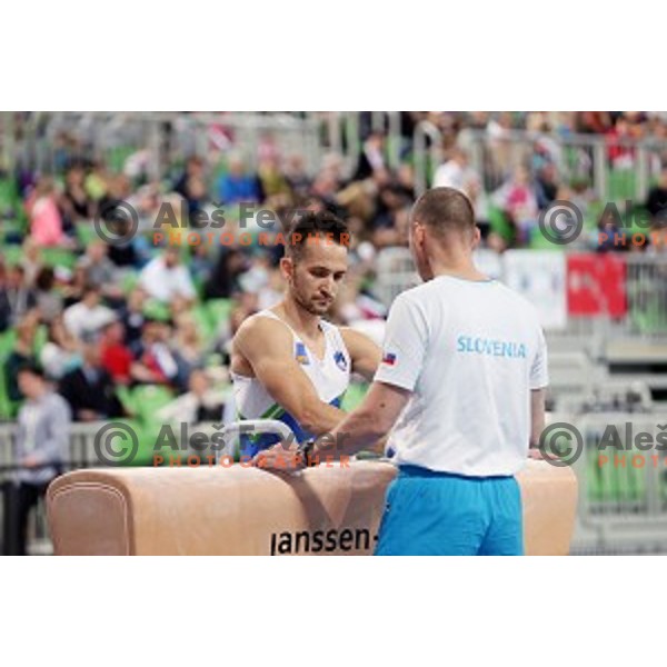 Saso Bertoncelj of Slovenia during Artistic Gymnastics World Cup in Stozice Hall, Ljubljana on April 9, 2016