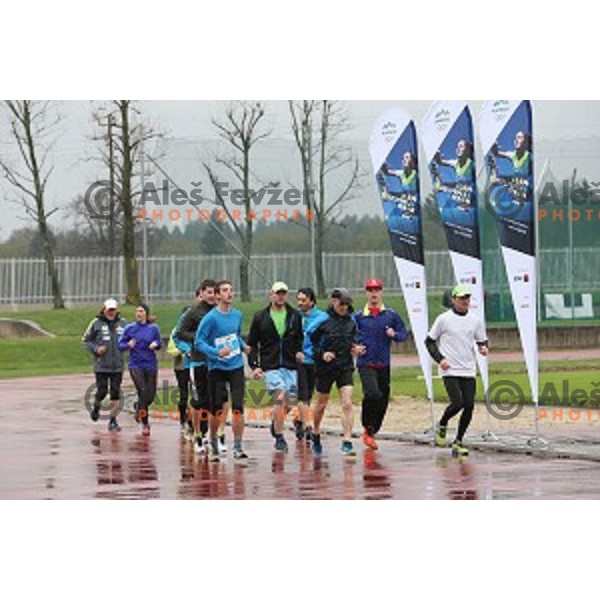 Moja norma Rio 2016 recreational event of Olympic Committee of Slovenia where runners make a time test on 2400 meters at Kranj Athletic Stadium on April 9, 2016